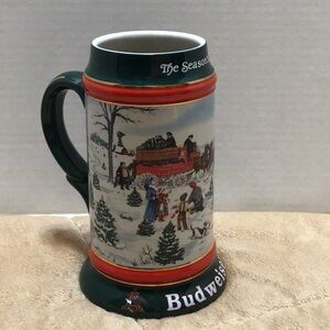 Budweiser Holiday Stein “The Seasons Best” 1991